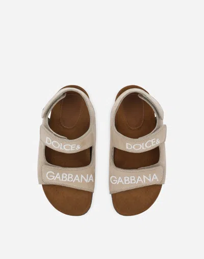 Dolce & Gabbana Sandalo In Nabuk In Beige