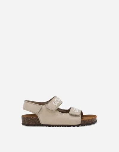 Dolce & Gabbana Sandalo In Nabuk In Beige