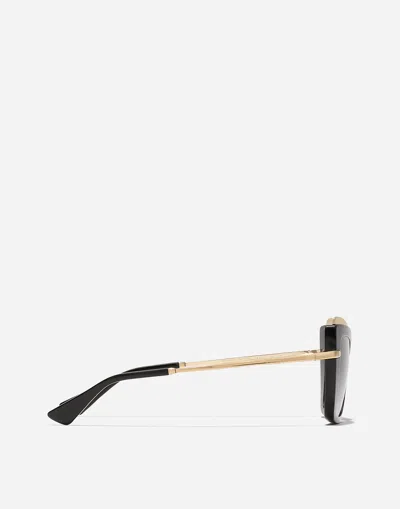 Dolce & Gabbana Cat Eye Sunglasses With Grey Gradient Lenses In Black