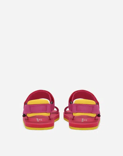 Dolce & Gabbana Logo-embroidered Touch-strap Sandals In Multicolore