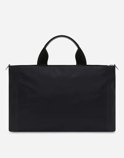 Dolce & Gabbana Men Borsone In Nylon Con Logo In ブルー