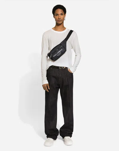 Dolce & Gabbana Nylon Beltpack Bag With Logo In ブルー