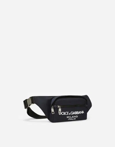 Dolce & Gabbana Nylon Beltpack Bag With Logo In ブルー