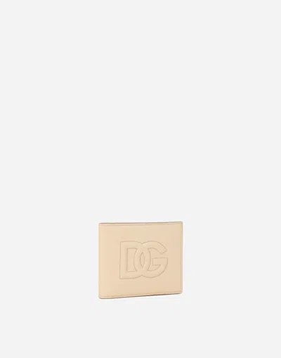 Dolce & Gabbana Dg Logo Bifold Wallet In Beige