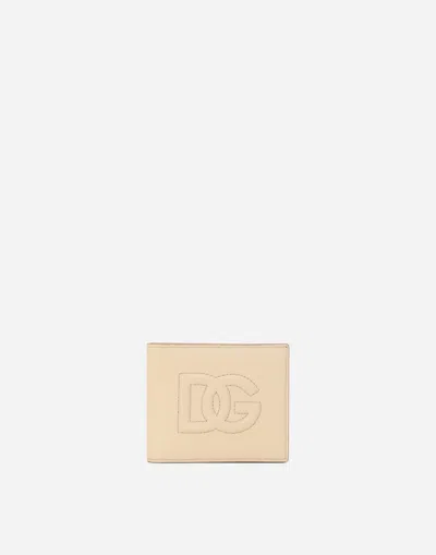 Dolce & Gabbana Dg Logo Bifold Wallet In Beige