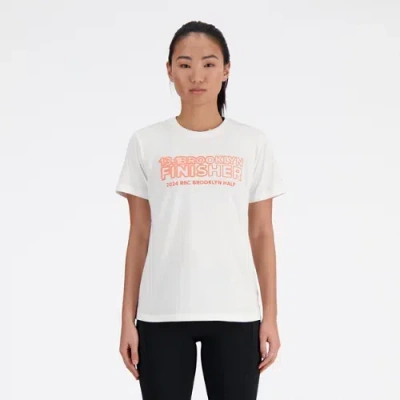 Shop New Balance Women's Rbc Brooklyn Half Finisher T-shirt In White