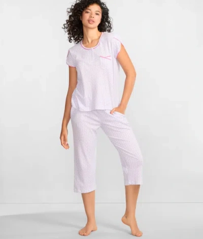 Shop Karen Neuburger Capri Knit Pajama Set In Diamond Geo