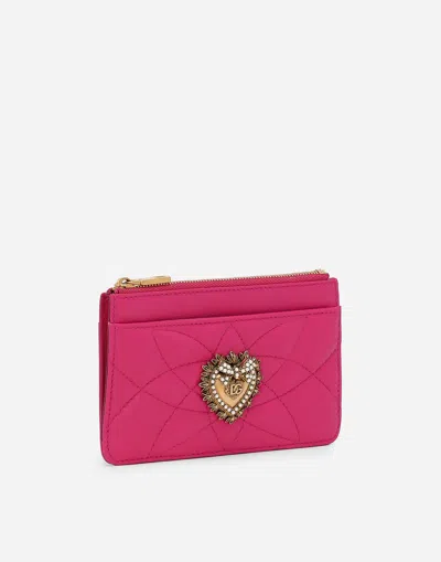 Dolce & Gabbana Portacarte Devotion Medio In Rosa Shocking