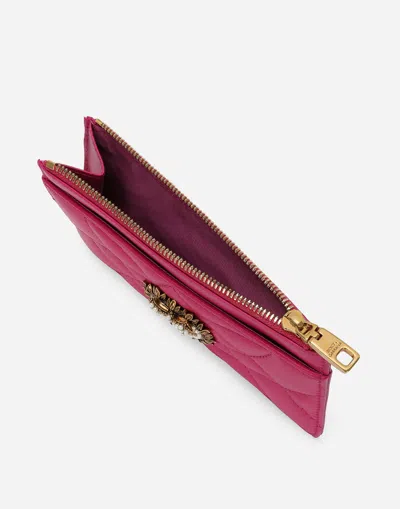 Dolce & Gabbana Portacarte Devotion Medio In Rosa Shocking