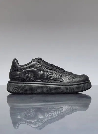 Shop Alexander Wang Cloud Leather Sneakers In Black