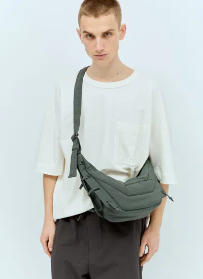 Shop Lemaire Small Soft Game Crossbody Bag In Grey