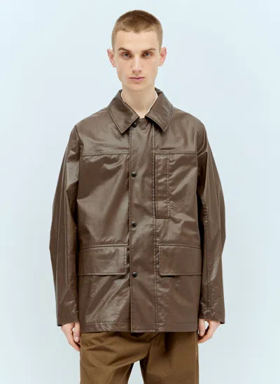 Shop Lemaire Rain Jacket In Brown