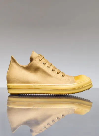 Shop Rick Owens Drkshdw Low Corduroy Sneakers In Yellow