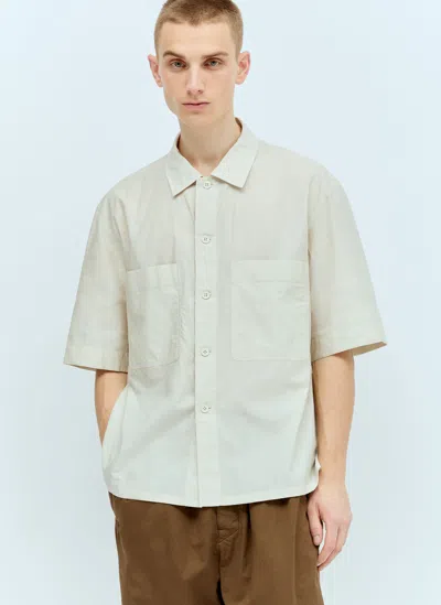 Shop Lemaire Short Sleeve Pyjama Shirt In Cream