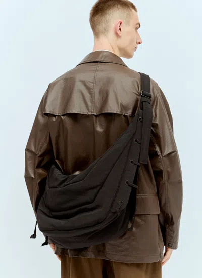 Shop Lemaire Large Soft Game Crossbody Bag In Black