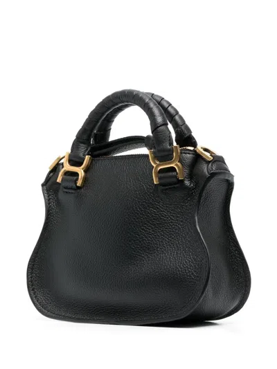 Shop Chloé Marcie Leather Tote Bag Black