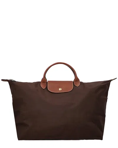 Shop Longchamp Le Pliage Small Canvas Tote In Brown