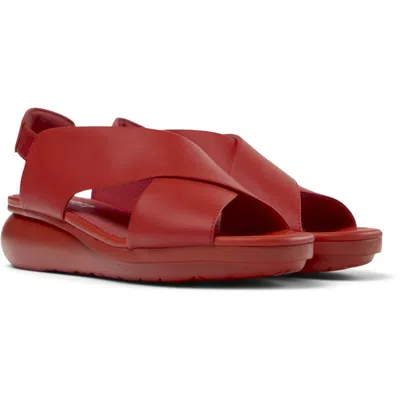 Camper Balloon Crossover Strap Sandals In Red