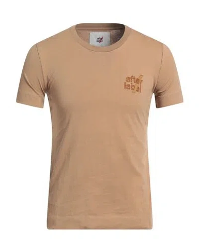 Shop Afterlabel Man T-shirt Brown Size S Cotton