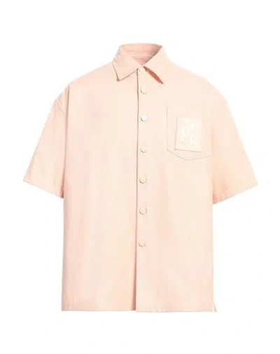 Shop Raf Simons Man Shirt Apricot Size Xs Cotton In Orange