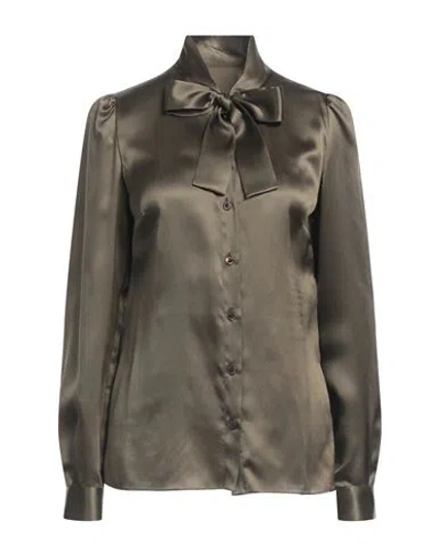Shop Dolce & Gabbana Woman Shirt Dark Green Size 8 Silk