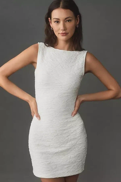 Shop Good American Scrunchie Scoop-back Mini Dress In White