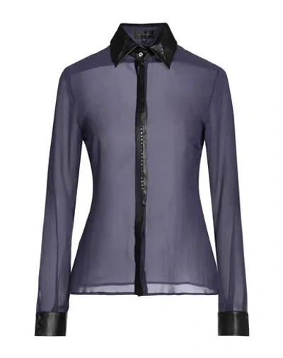 Shop John Richmond Woman Shirt Purple Size 8 Silk, Sheepskin