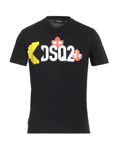 Shop Dsquared2 Man T-shirt Black Size S Cotton