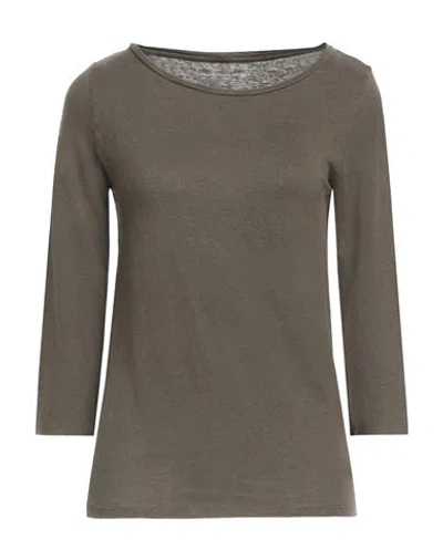 Shop Majestic Filatures Woman T-shirt Military Green Size 1 Linen, Elastane