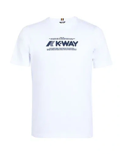 Shop K-way Odom Typo Man T-shirt White Size Xxl Cotton