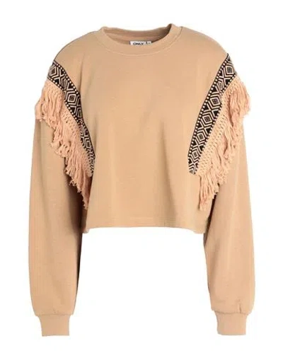 Shop Only Woman Sweatshirt Sand Size L Cotton, Polyester In Beige