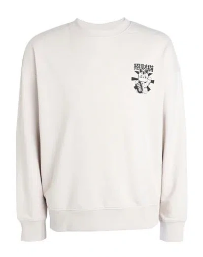 Shop Jack & Jones Man Sweatshirt Beige Size M Cotton, Polyester In Grey