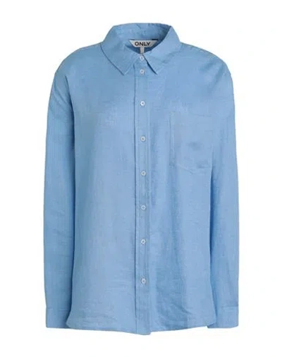 Shop Only Woman Shirt Light Blue Size Xl Livaeco By Birla Cellulose, Linen