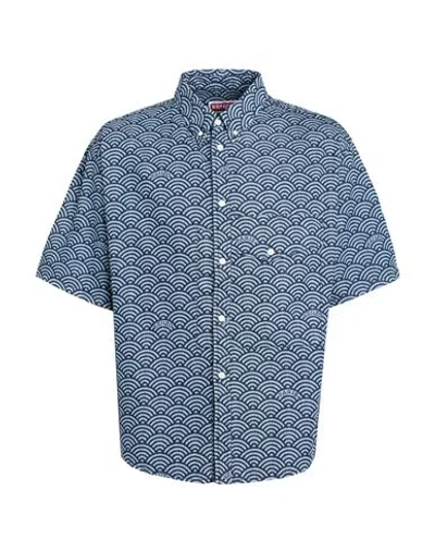 Shop Kenzo Man Denim Shirt Blue Size S Cotton