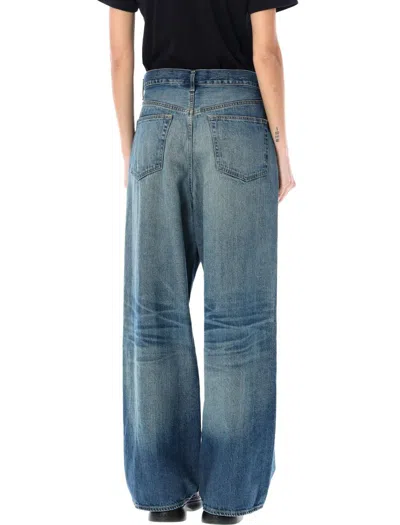 Shop Junya Watanabe Wide Jeans In Indigo