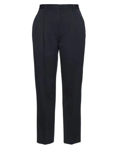 Shop Red Valentino Woman Pants Midnight Blue Size 10 Cotton, Virgin Wool