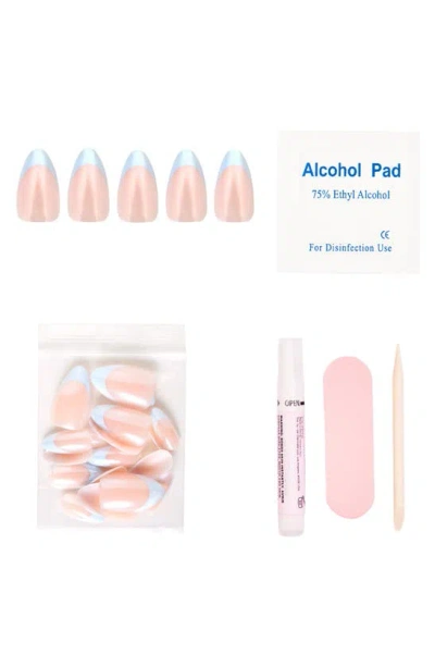 Shop Glamnetic Short Almond Press-on Nails Set In Blueberry Icing