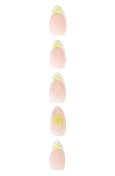 Shop Glamnetic Short Almond Press-on Nails Set In Key Lime