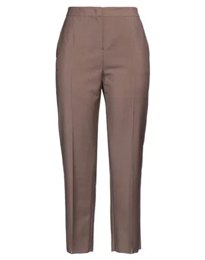 Shop Agnona Woman Pants Light Brown Size 12 Wool, Mohair Wool In Beige