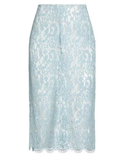 Shop Blumarine Woman Midi Skirt Sky Blue Size 4 Polyamide, Cotton, Viscose, Silk, Elastane
