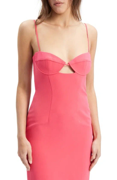 Shop Bardot Vienna Cutout Midi Dress In Hot Pink