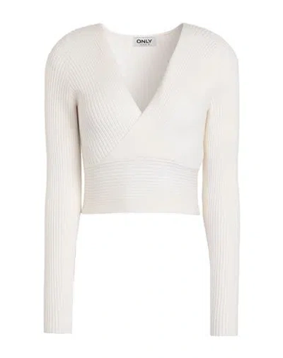 Only Woman Sweater White Size L Viscose, Nylon In White
