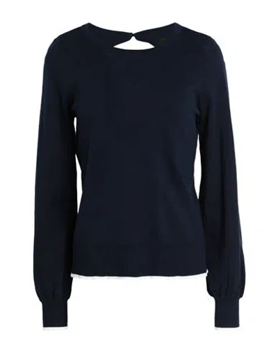 Shop Vero Moda Woman Sweater Navy Blue Size L Cotton, Nylon