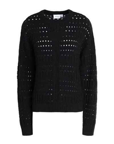 Shop Vila Woman Sweater Black Size Xl Cotton, Acrylic