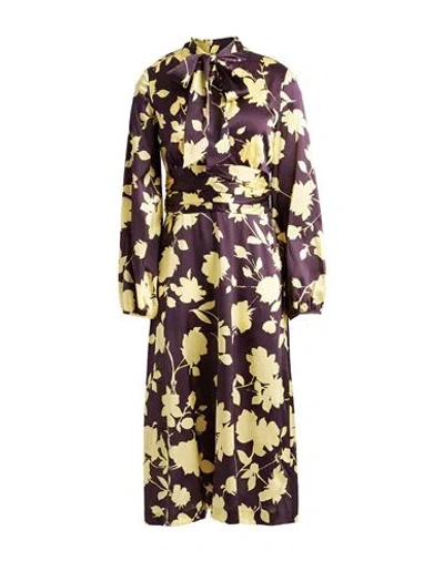 Shop P.a.r.o.s.h P. A.r. O.s. H. Woman Midi Dress Deep Purple Size Xs Silk, Elastane