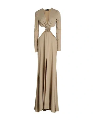 Shop Blumarine Woman Maxi Dress Sand Size 6 Viscose, Elastane In Beige