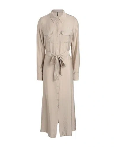 Shop Vero Moda Woman Midi Dress Beige Size Xl Ecovero Viscose, Nylon