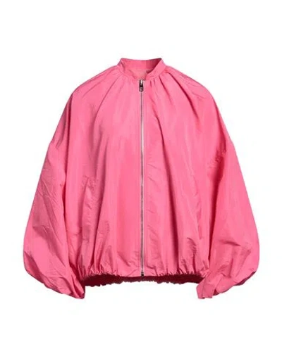 Shop Msgm Woman Jacket Fuchsia Size 4 Polyester In Pink