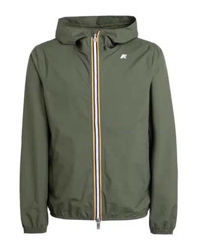 Shop K-way Jack Stretch Dot Man Jacket Military Green Size Xxl Polyester, Polyurethane