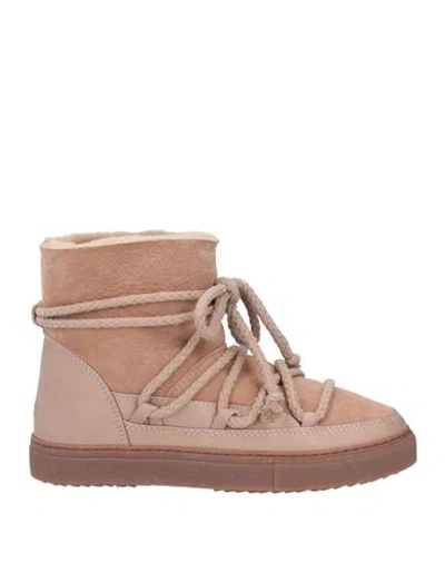 Shop Inuikii Woman Ankle Boots Pastel Pink Size 9 Leather, Shearling